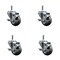 Service Caster 3'' Gray Poly Swivel 7/16'' Grip Ring Stem Caster Set with Brake, 4PK SCC-GR20S314-PPUB-TLB-716138-4 - alternate 1